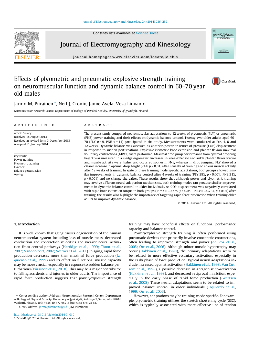 Effects of plyometric and pneumatic explosive strength training on neuromuscular function and dynamic balance control in 60–70 year old males