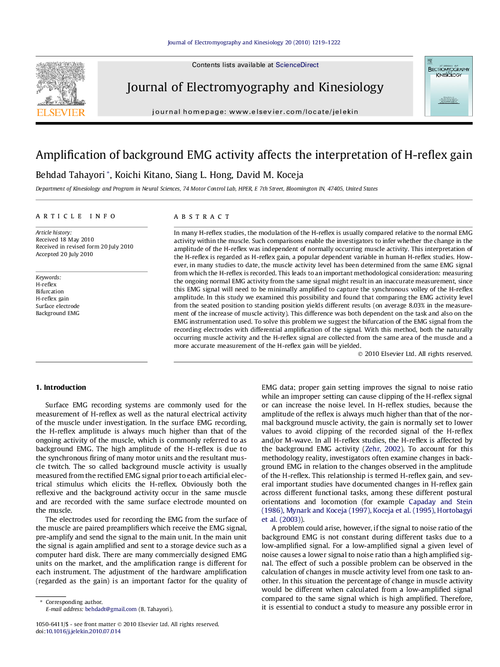 Amplification of background EMG activity affects the interpretation of H-reflex gain