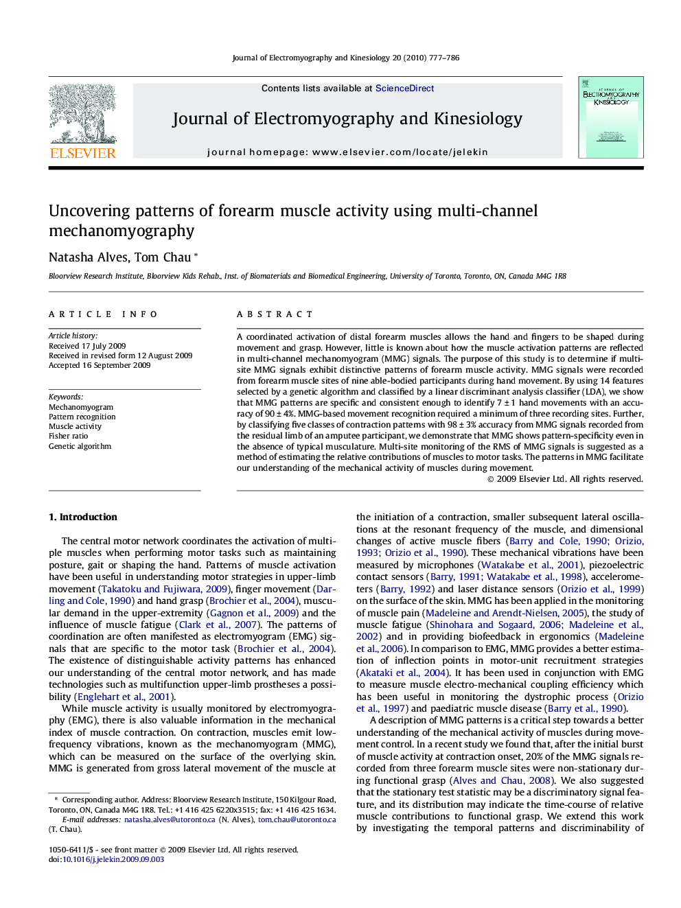 Uncovering patterns of forearm muscle activity using multi-channel mechanomyography