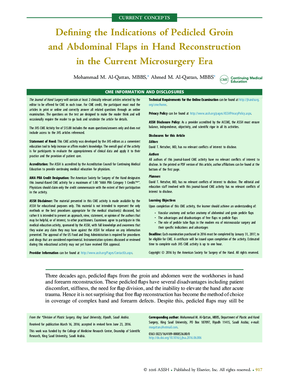 Defining the Indications of Pedicled Groin and Abdominal Flaps in Hand Reconstruction in the Current Microsurgery Era 