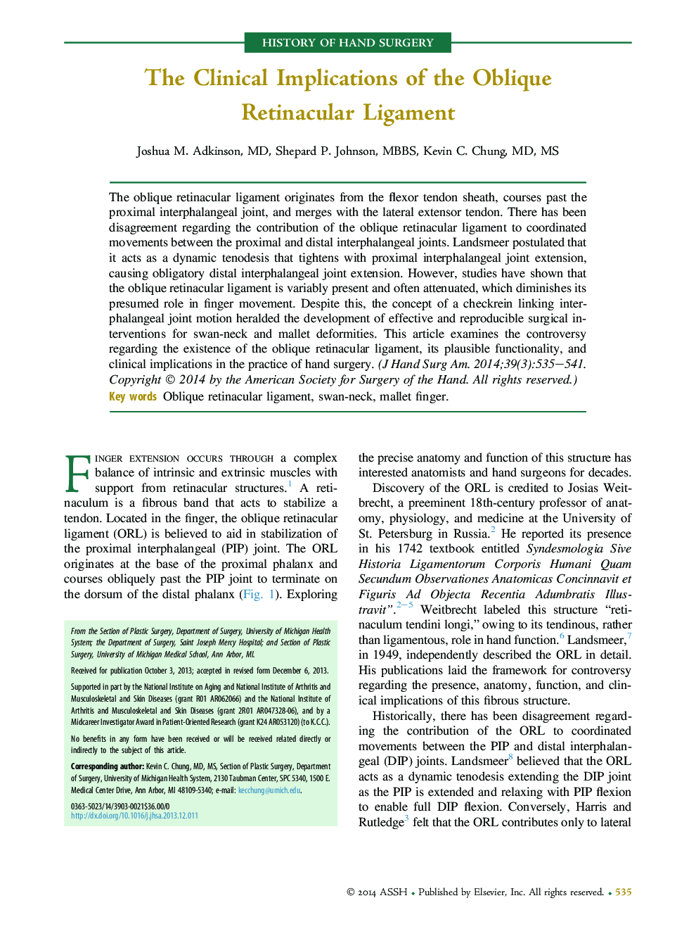 The Clinical Implications of the Oblique Retinacular Ligament 