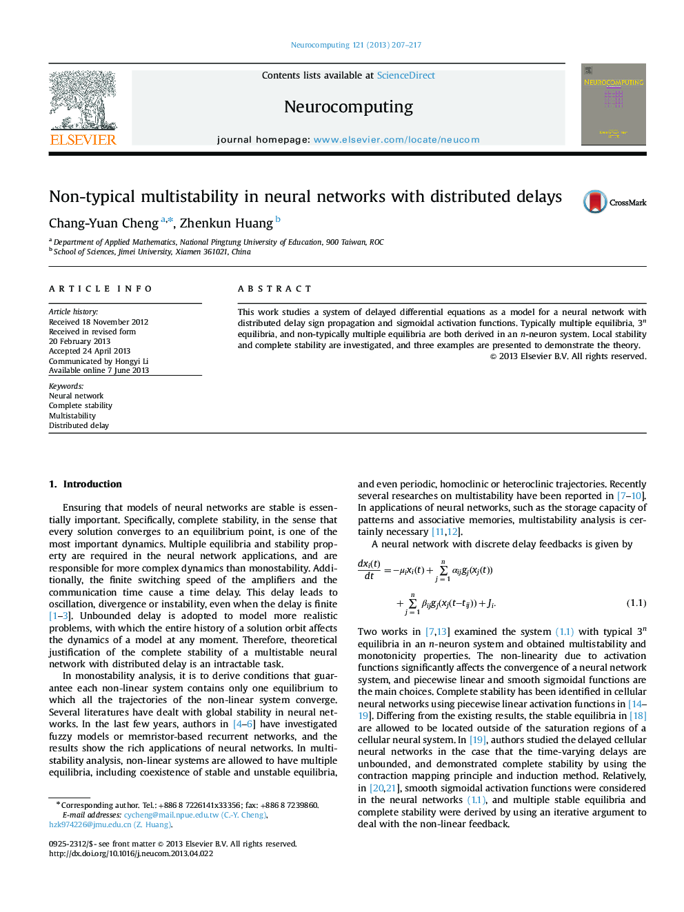 Non-typical multistability in neural networks with distributed delays