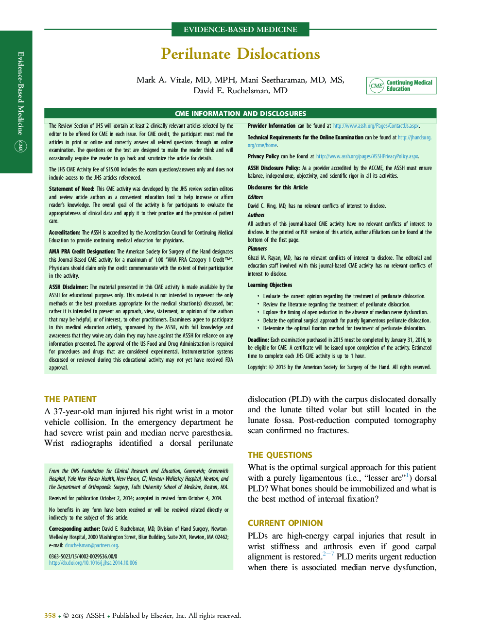 Perilunate Dislocations