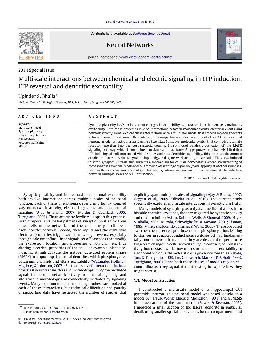 Multiscale interactions between chemical and electric signaling in LTP induction, LTP reversal and dendritic excitability