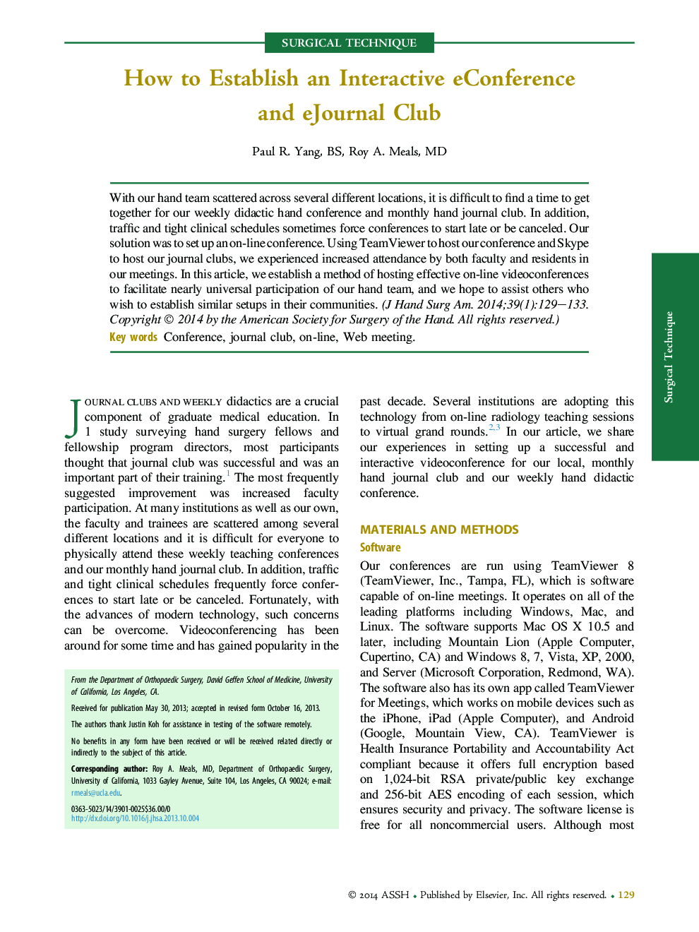 How to Establish an Interactive eConference and eJournal Club 
