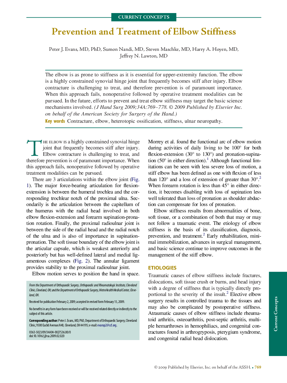 Prevention and Treatment of Elbow Stiffness 