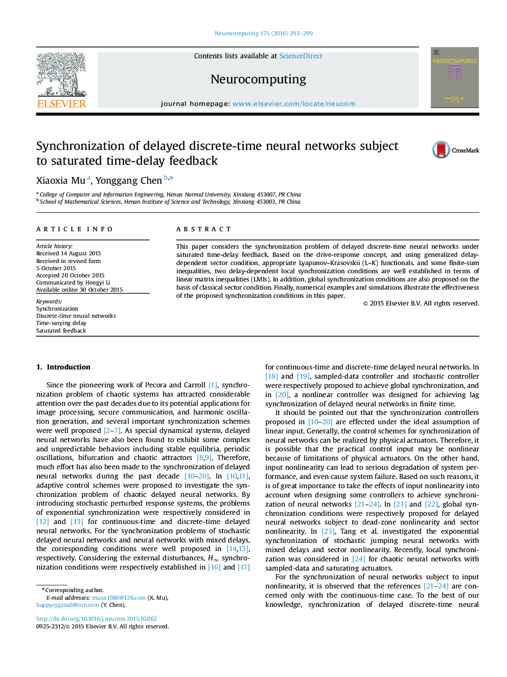 Synchronization of delayed discrete-time neural networks subject to saturated time-delay feedback