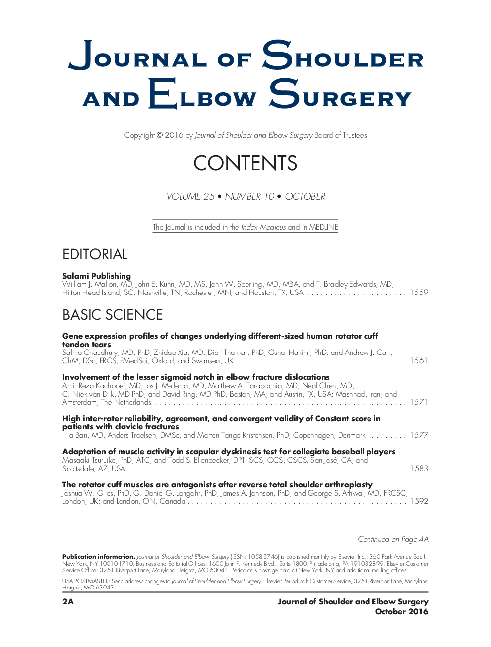 Table of Contents (Color: CMYK pg 1 only; other TOC pages are bw)