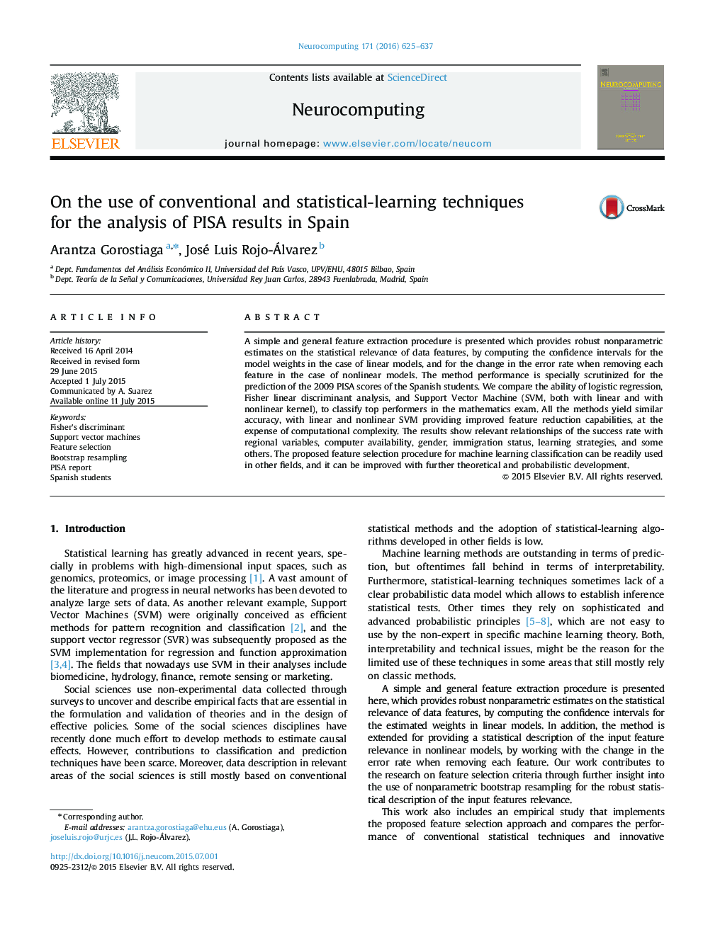 On the use of conventional and statistical-learning techniques for the analysis of PISA results in Spain