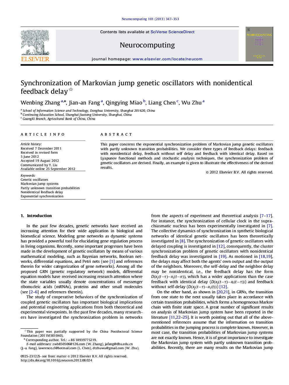 Synchronization of Markovian jump genetic oscillators with nonidentical feedback delay 