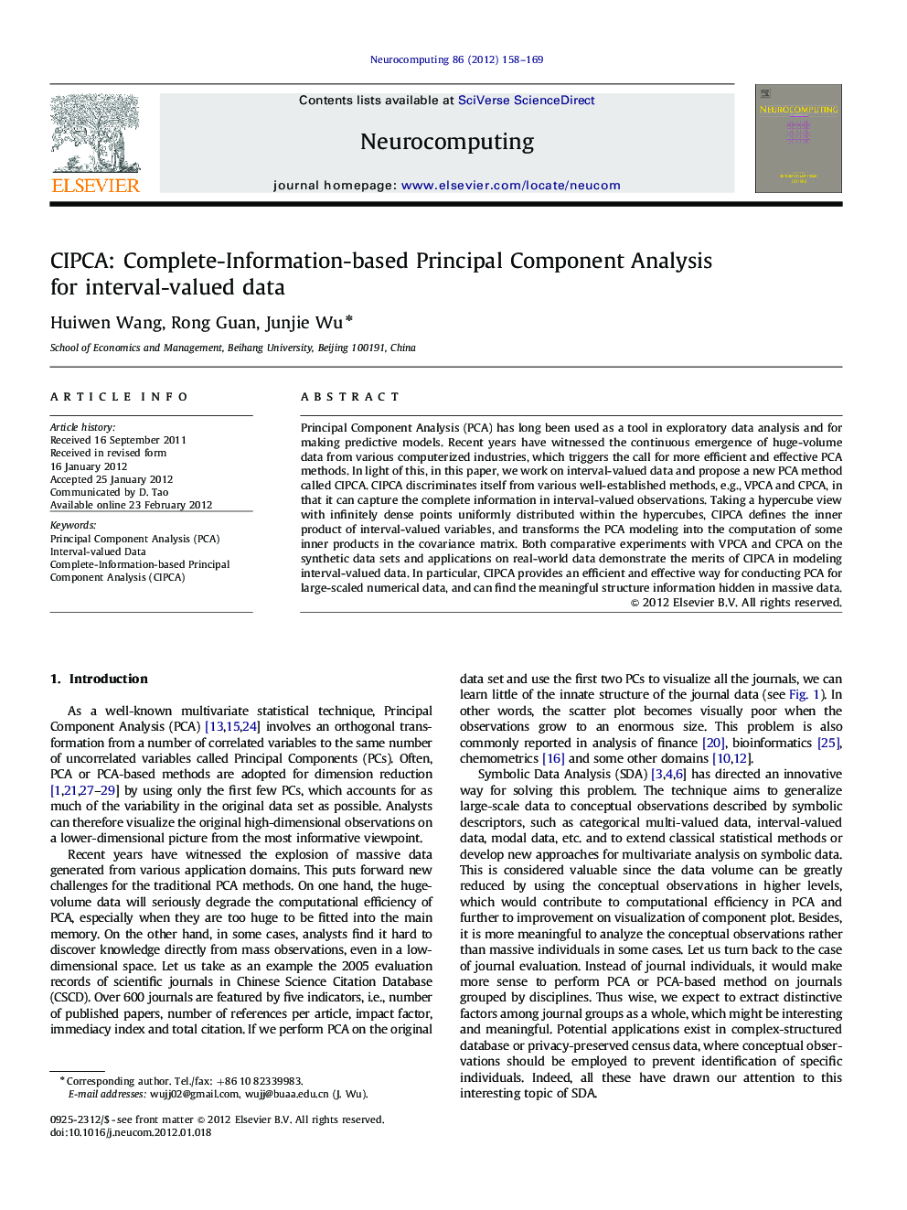 CIPCA: Complete-Information-based Principal Component Analysis for interval-valued data