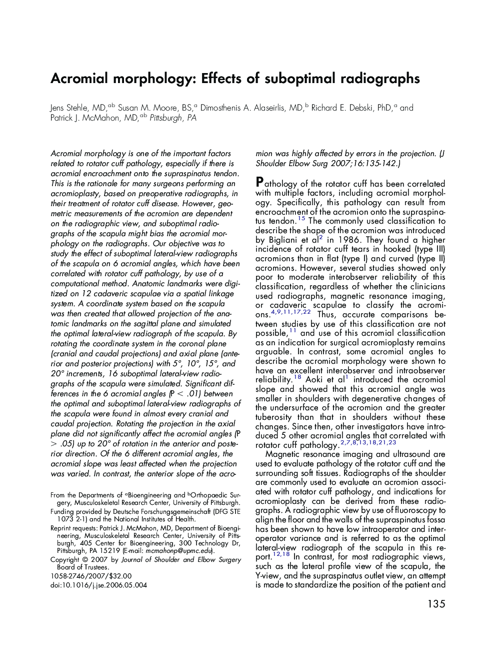 Acromial morphology: Effects of suboptimal radiographs 