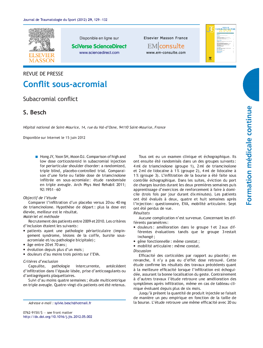 Conflit sous-acromial