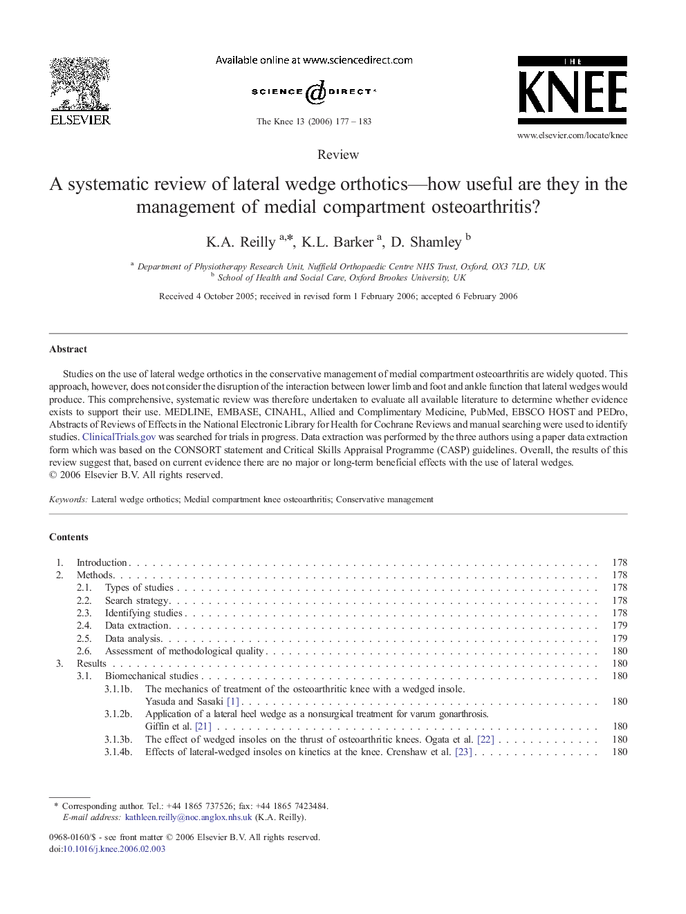 عکس صفحه اول مقاله: A systematic review of lateral wedge orthotics—how useful are they in the management of medial compartment osteoarthritis? A systematic review of lateral wedge orthotics—how useful are they in the management of medial compartment osteoarthritis?