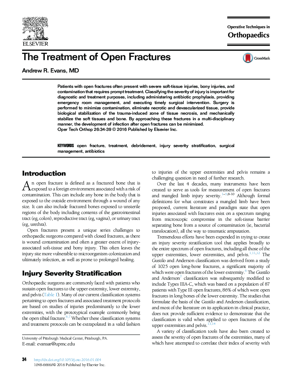 The Treatment of Open Fractures