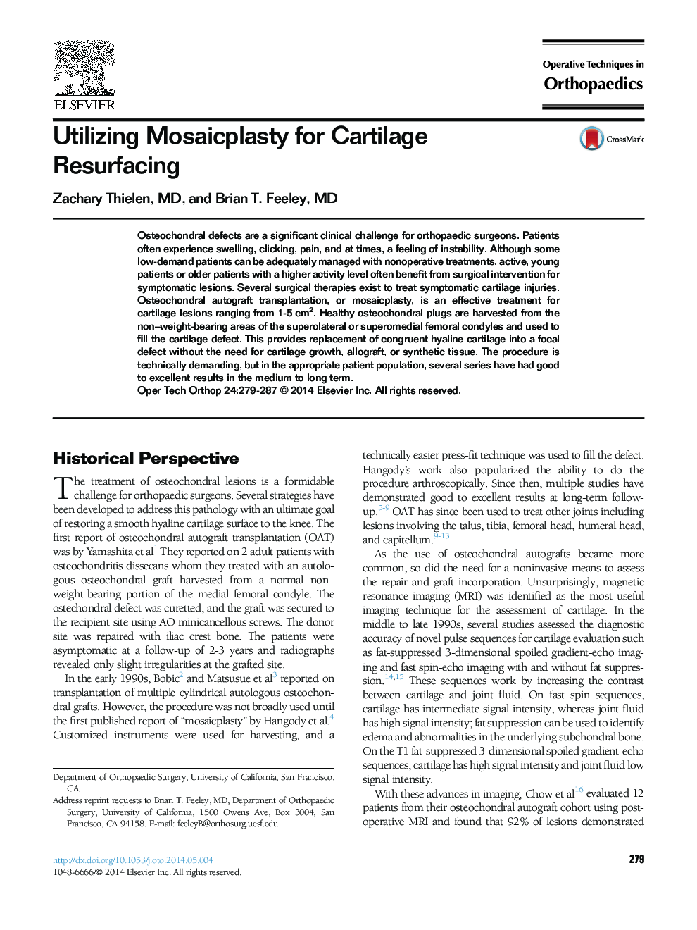 Utilizing Mosaicplasty for Cartilage Resurfacing