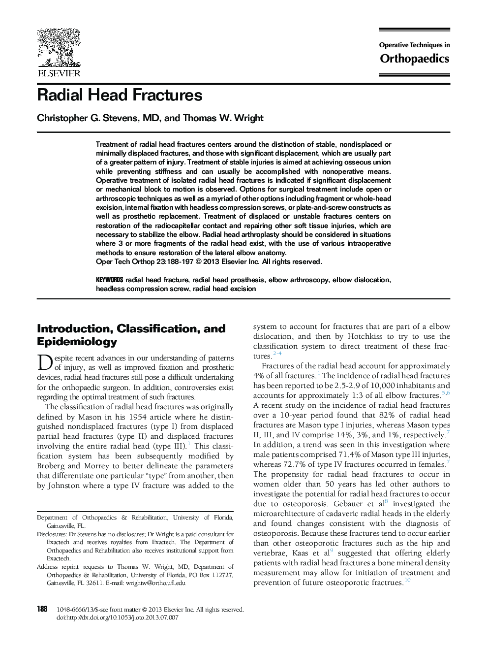 Radial Head Fractures 