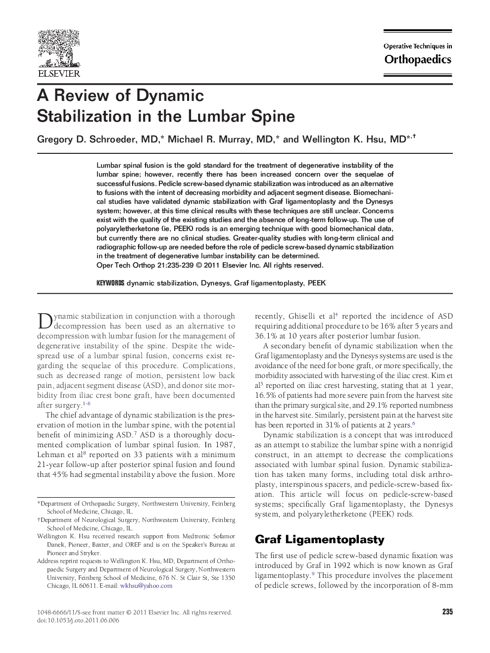 A Review of Dynamic Stabilization in the Lumbar Spine 