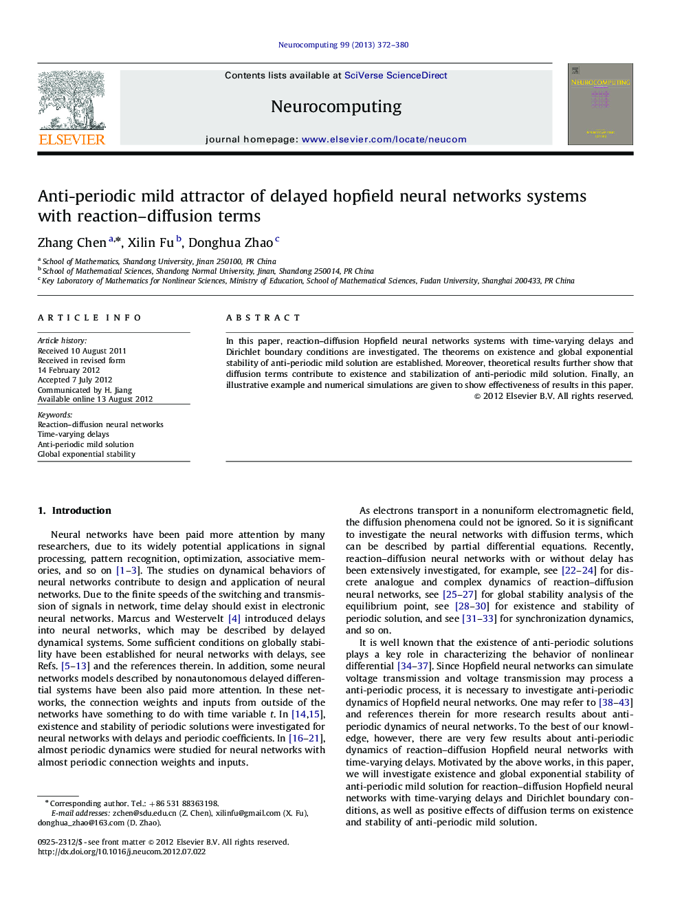 Anti-periodic mild attractor of delayed hopfield neural networks systems with reaction–diffusion terms