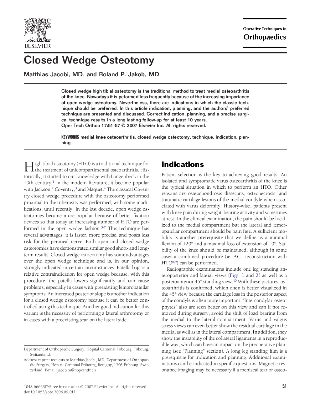 Closed Wedge Osteotomy