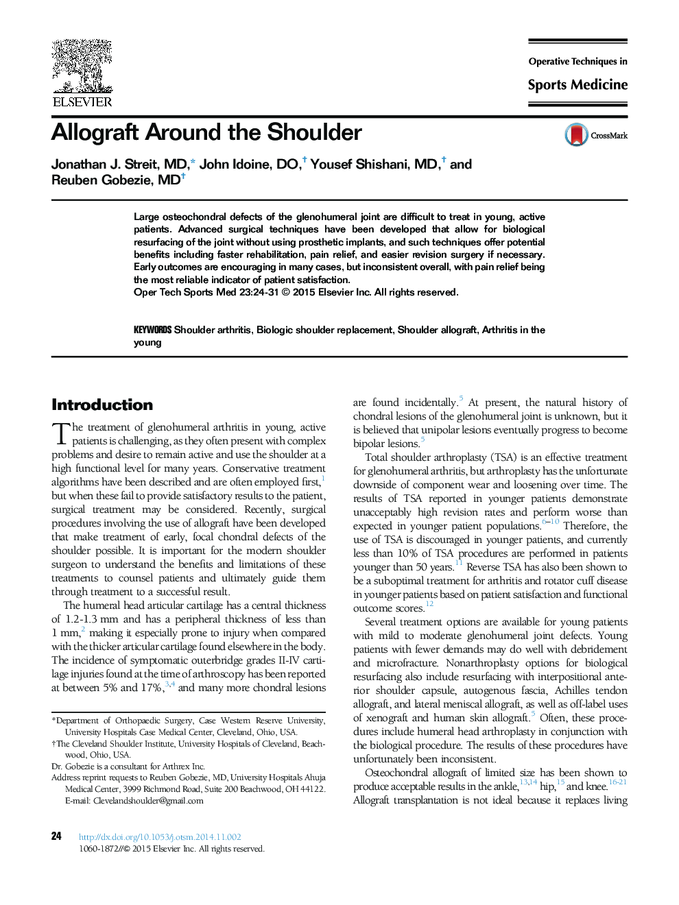 Allograft Around the Shoulder