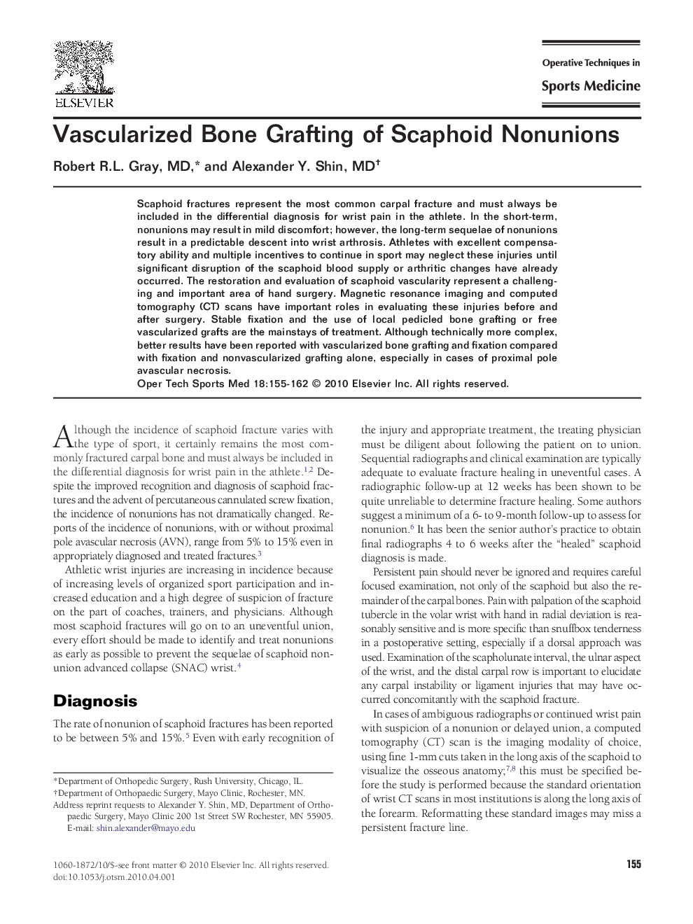 Vascularized Bone Grafting of Scaphoid Nonunions