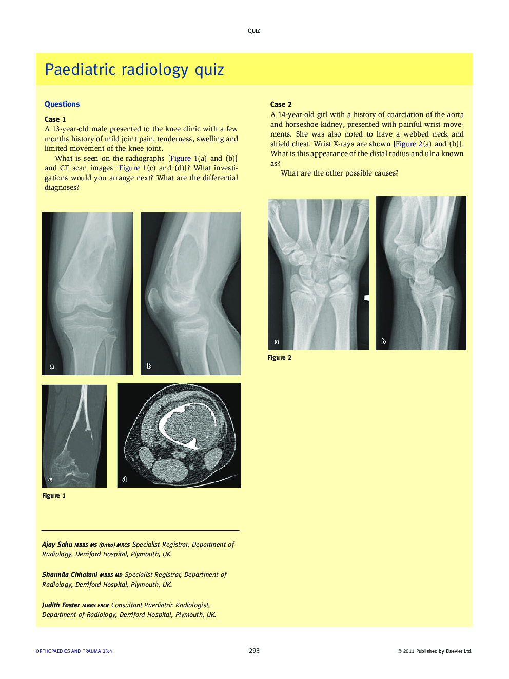 Paediatric radiology quiz
