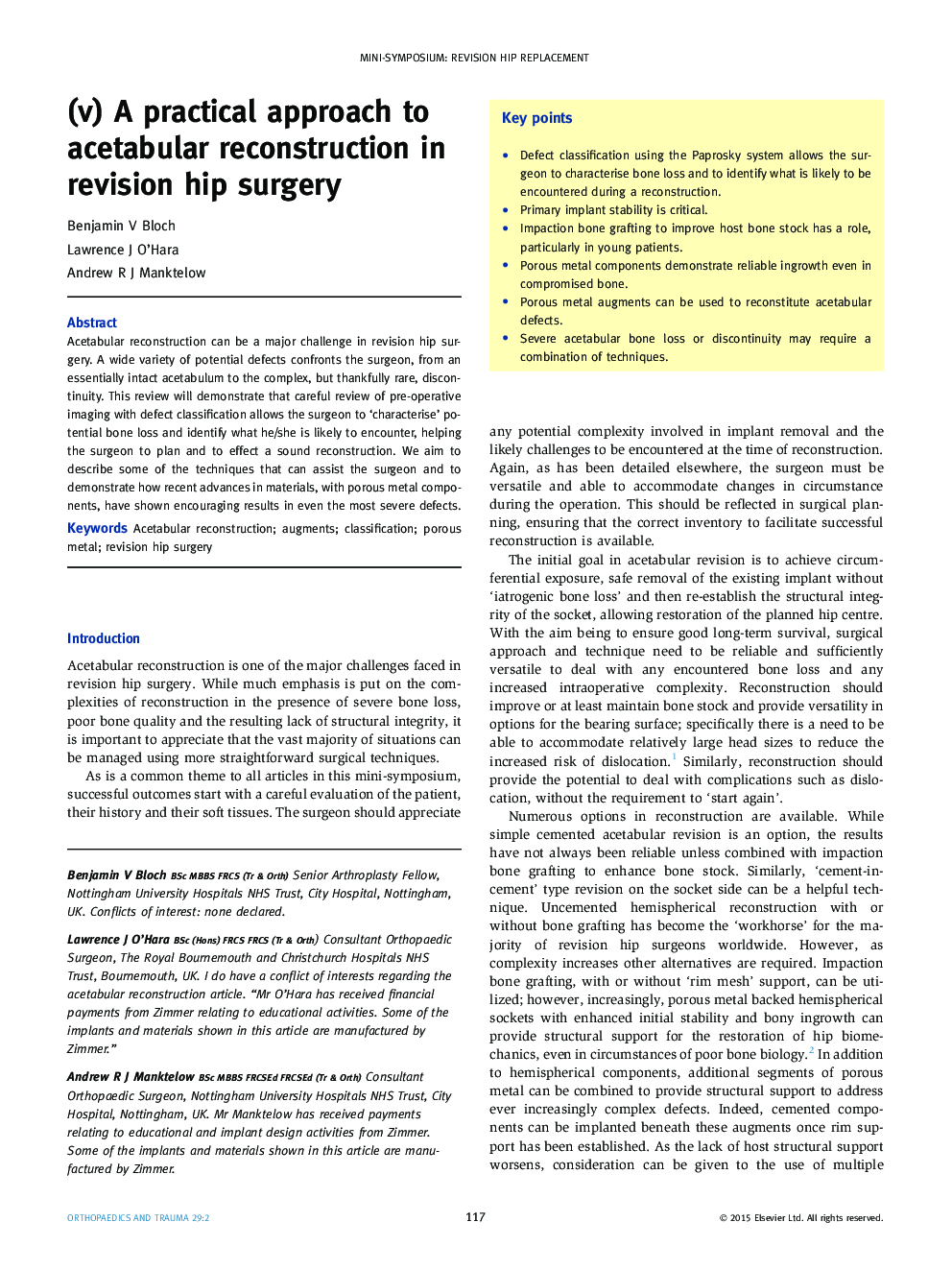 (v) A practical approach to acetabular reconstruction in revision hip surgery