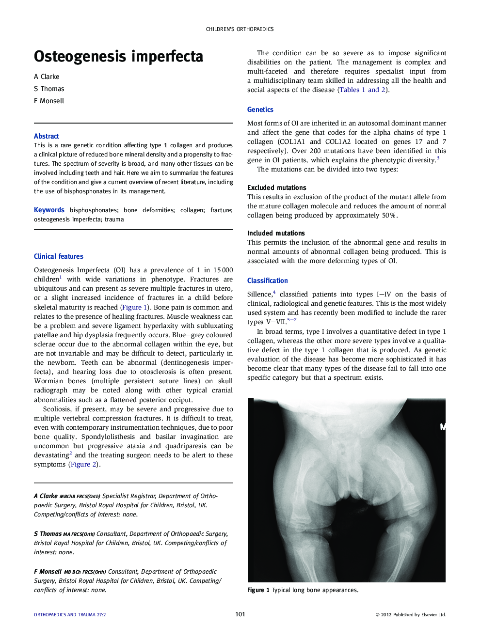 Osteogenesis imperfecta