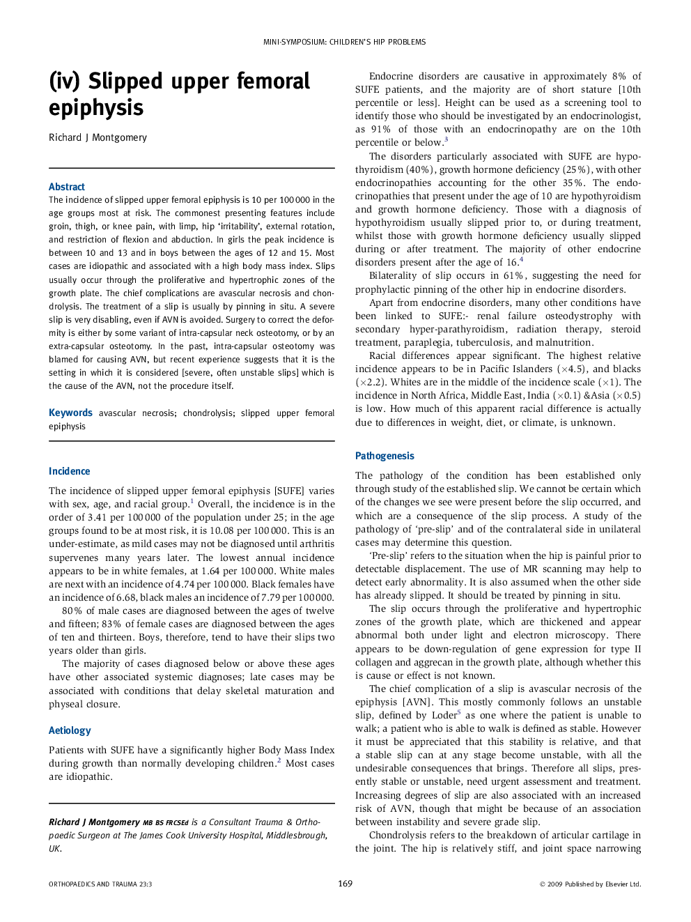 (iv) Slipped upper femoral epiphysis