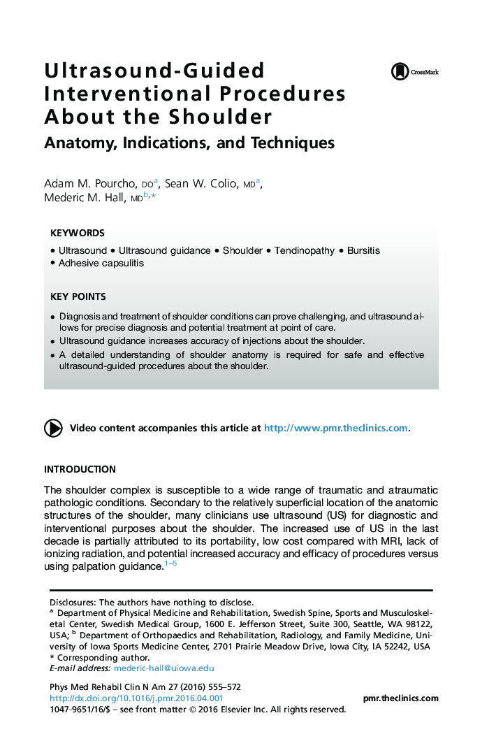 Ultrasound-Guided Interventional Procedures About the Shoulder