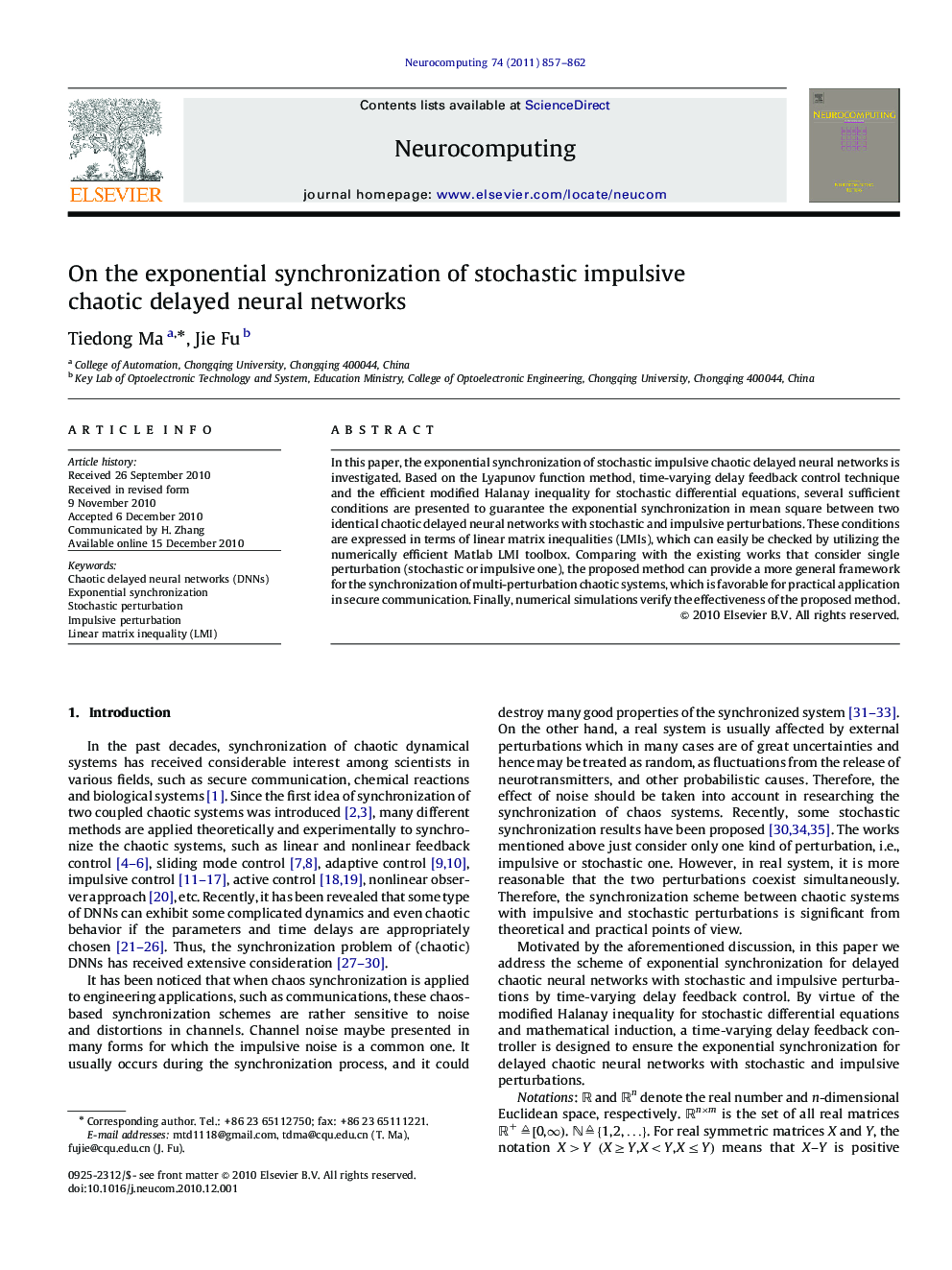 On the exponential synchronization of stochastic impulsive chaotic delayed neural networks