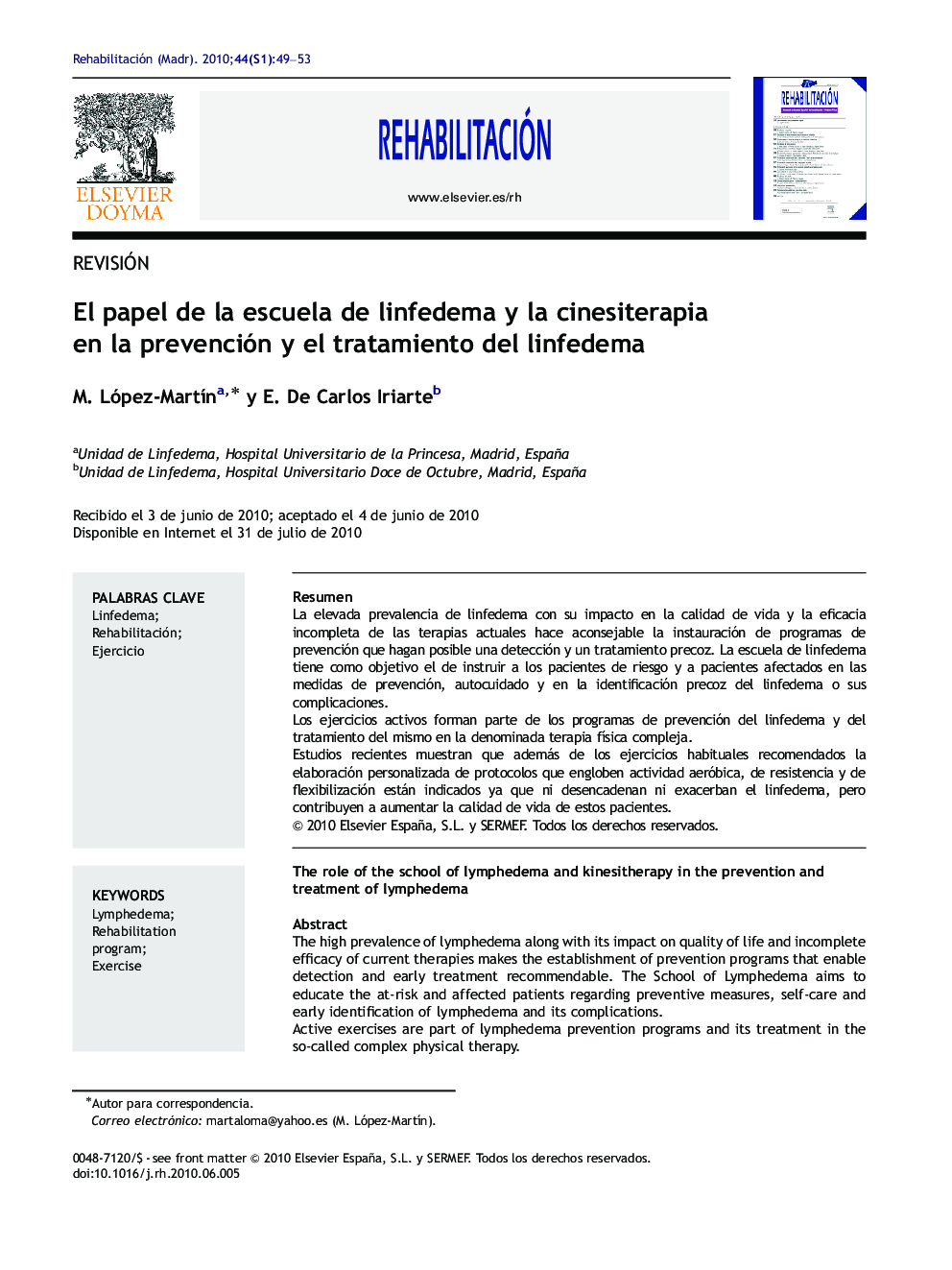 El papel de la escuela de linfedema y la cinesiterapia en la prevención y el tratamiento del linfedema