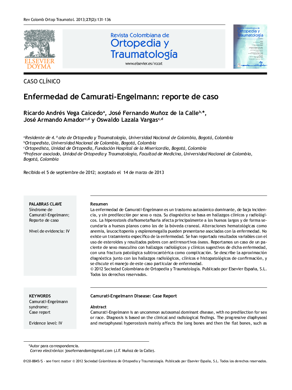 Enfermedad de Camurati-Engelmann: reporte de caso