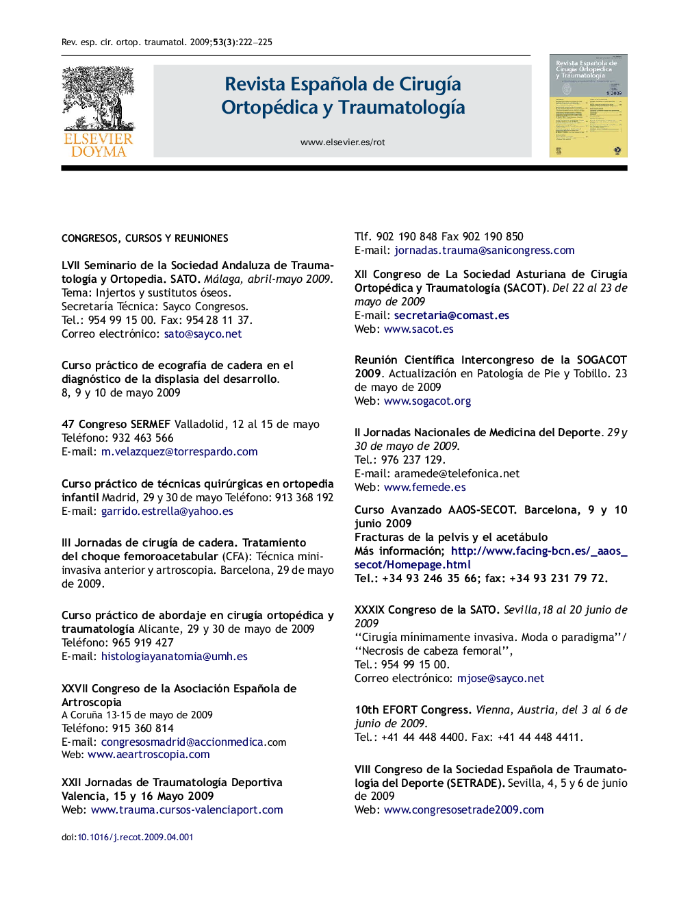 Congresos, cursos y reuniones