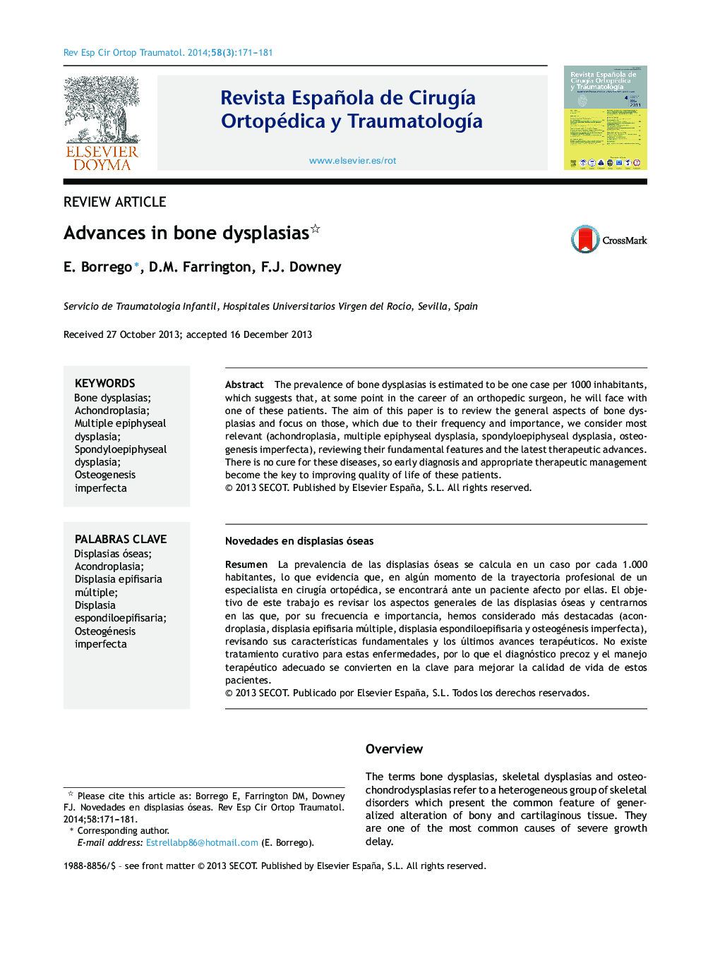 Advances in bone dysplasias 