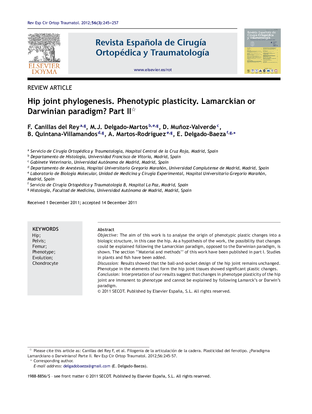 Hip joint phylogenesis. Phenotypic plasticity. Lamarckian or Darwinian paradigm? Part II 