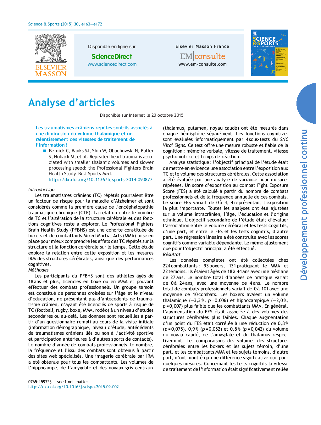 Analyse d'articles