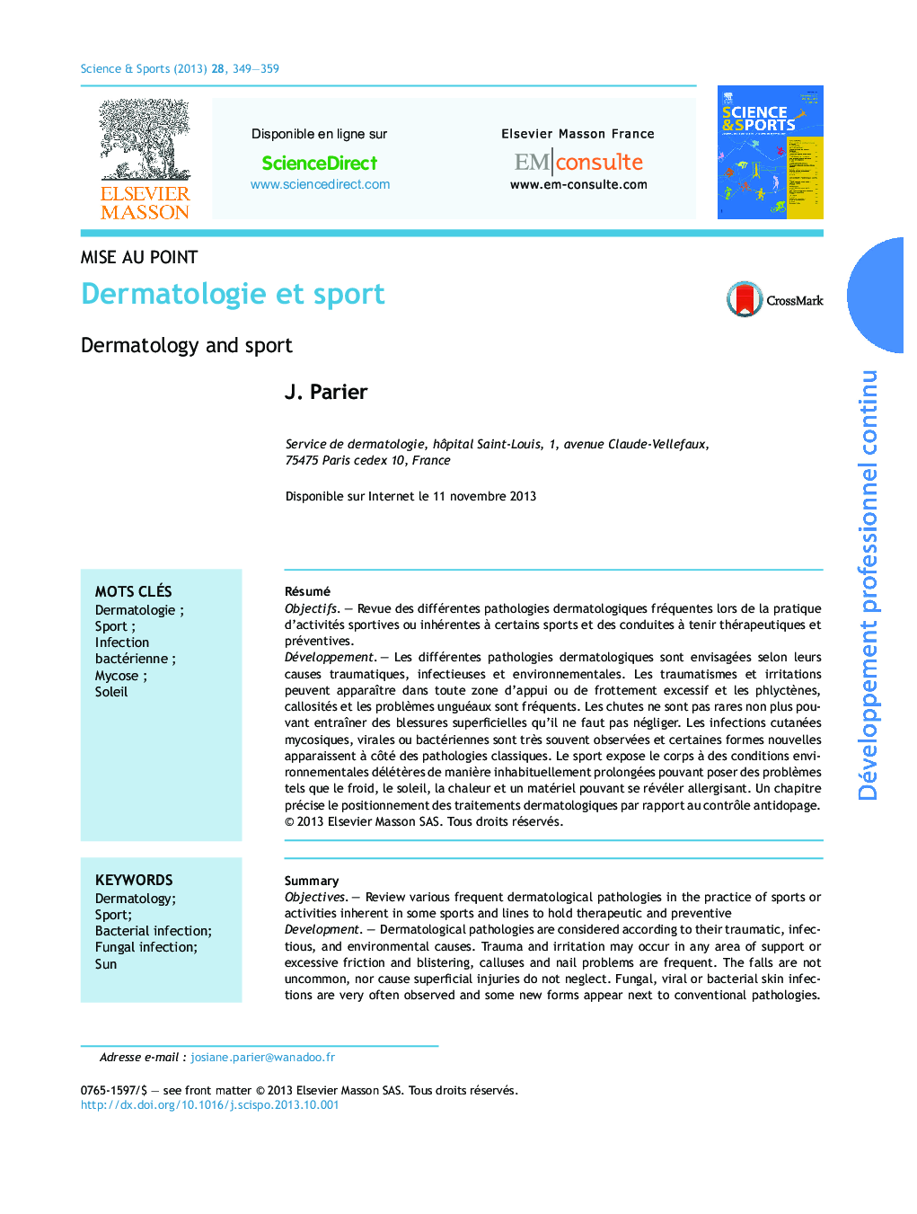 Dermatologie et sport