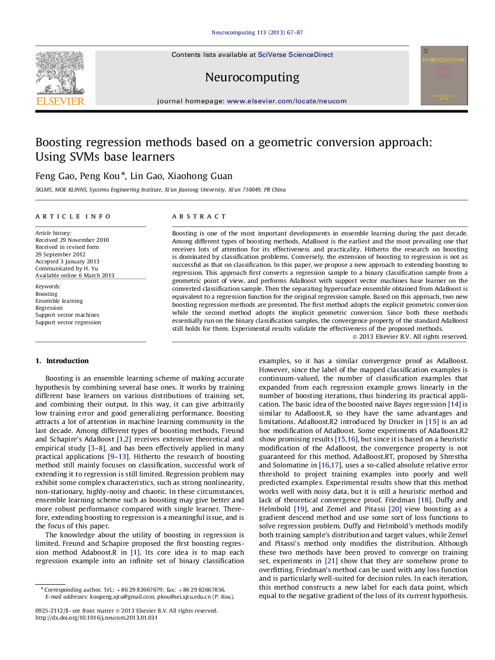 Boosting regression methods based on a geometric conversion approach: Using SVMs base learners