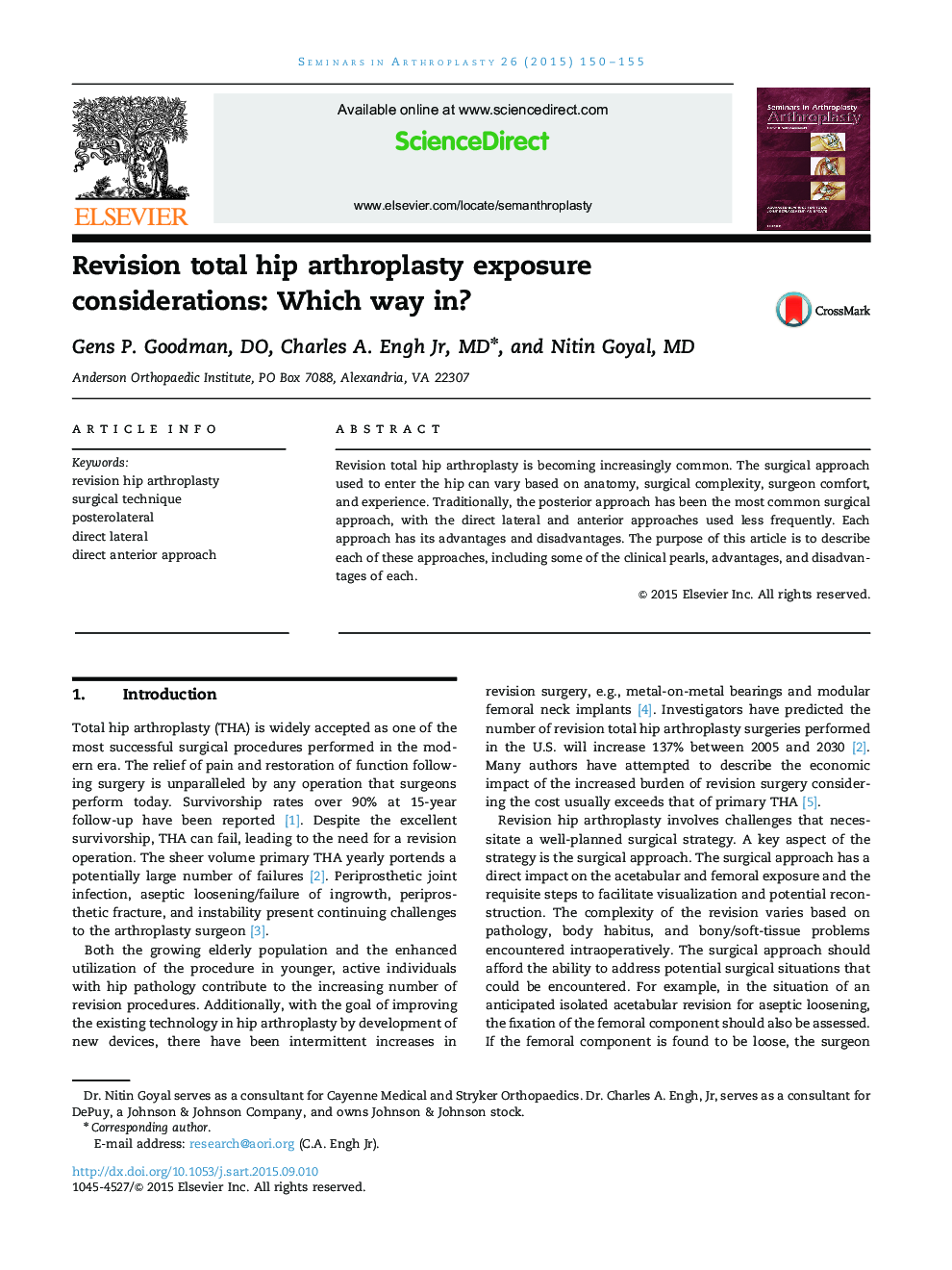 Revision total hip arthroplasty exposure considerations: Which way in? 