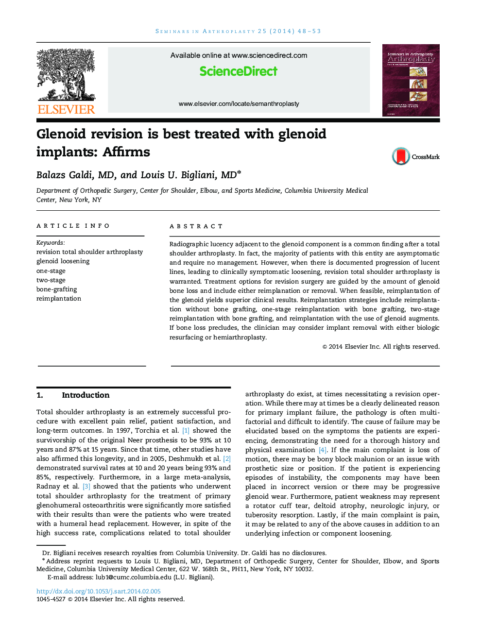 Glenoid revision is best treated with glenoid implants: Affirms 