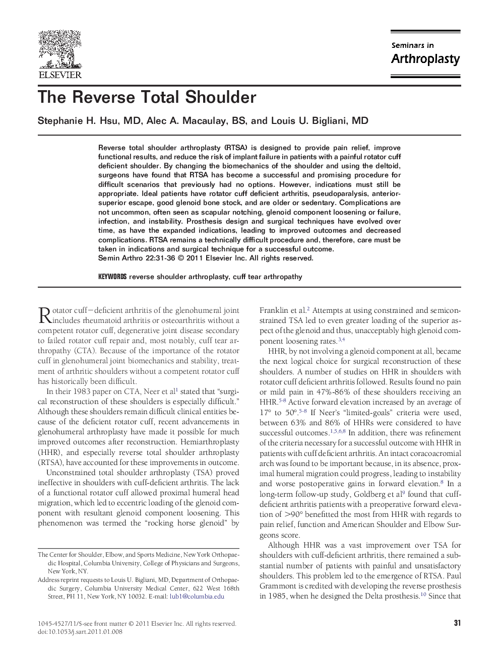 The Reverse Total Shoulder