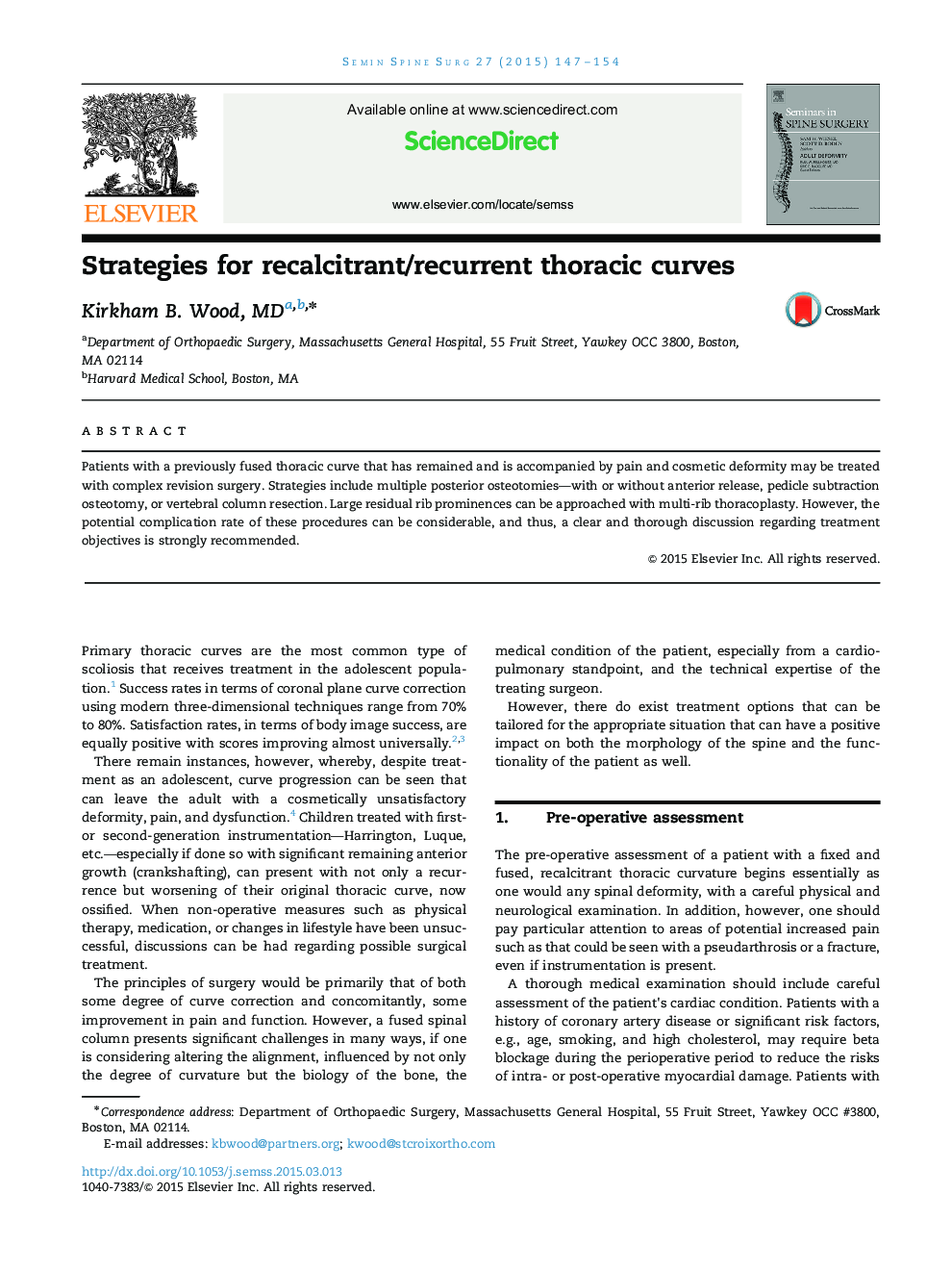 Strategies for recalcitrant/recurrent thoracic curves