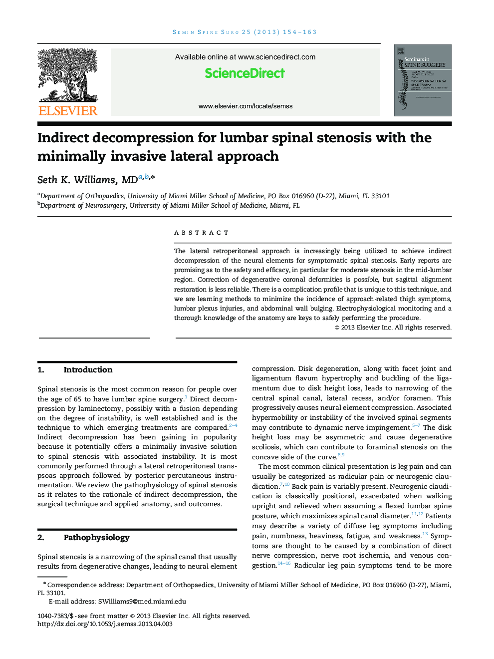 Indirect decompression for lumbar spinal stenosis with the minimally invasive lateral approach