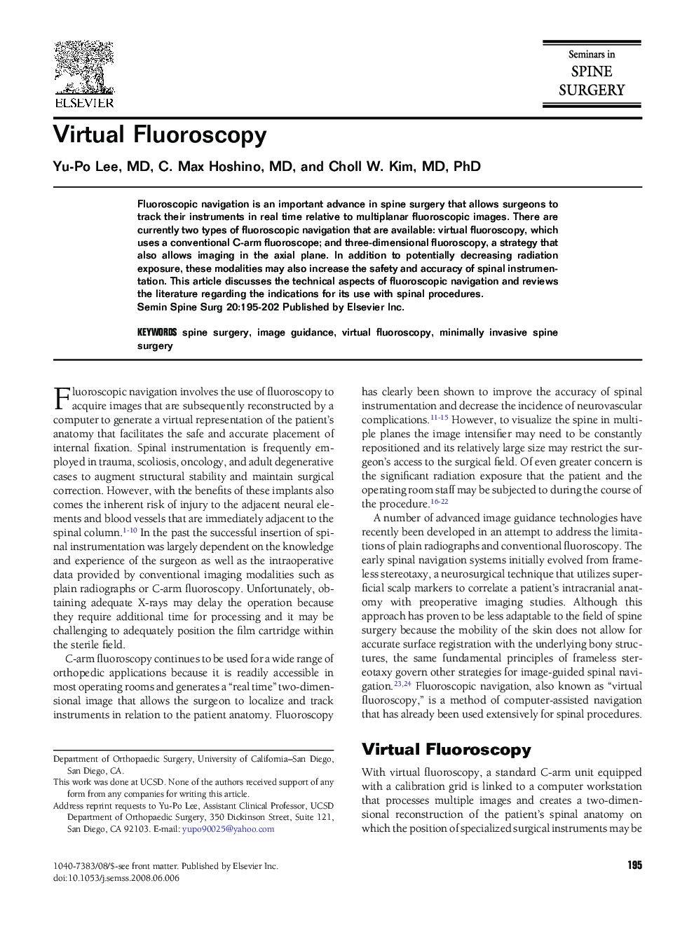 Virtual Fluoroscopy 