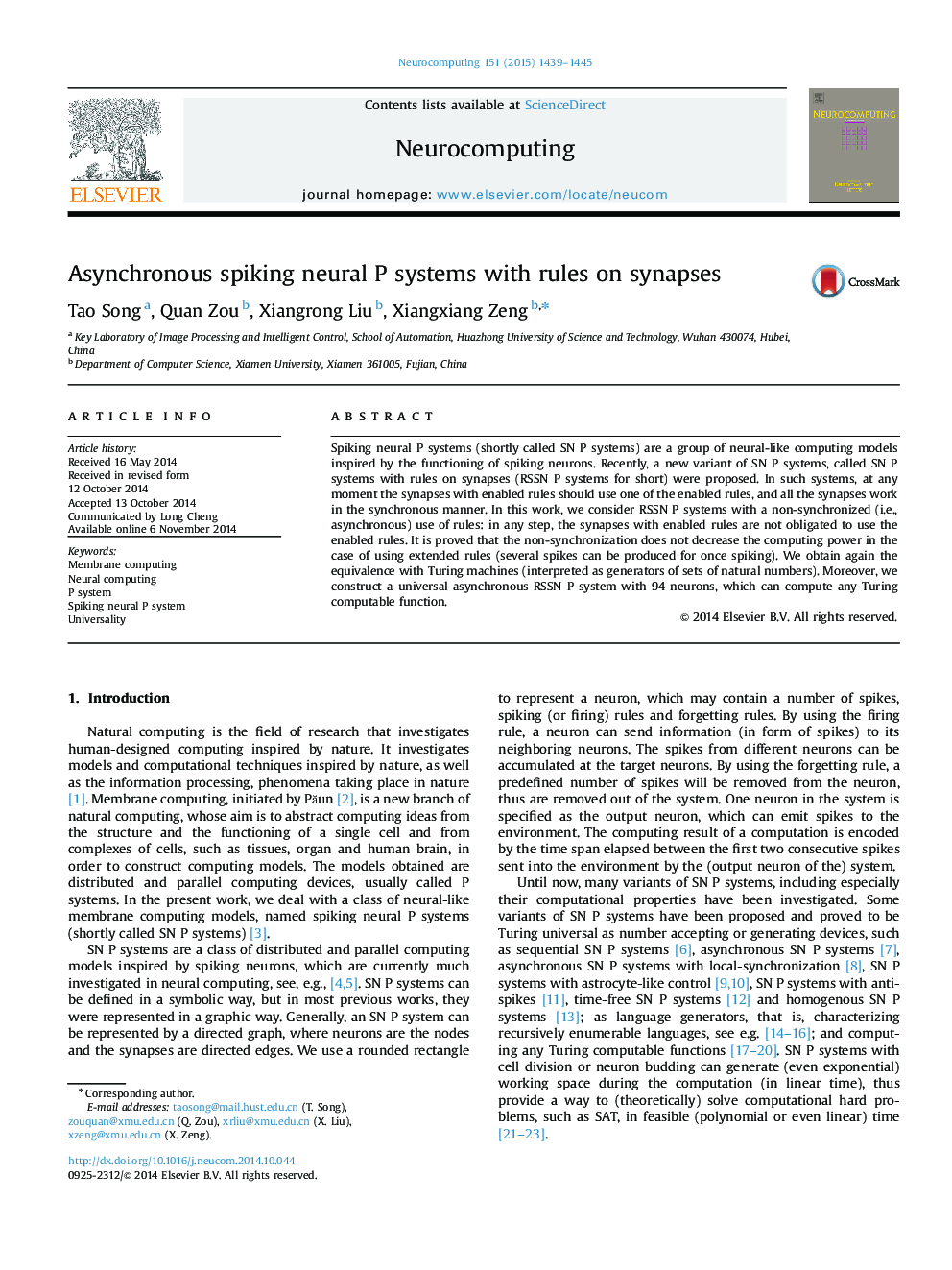 Asynchronous spiking neural P systems with rules on synapses