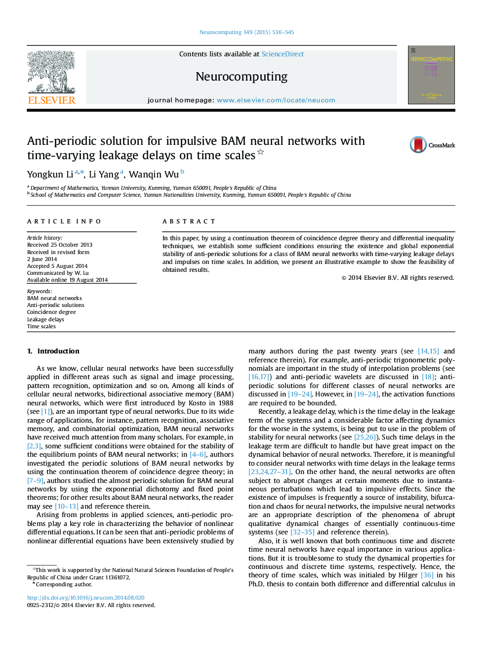 Anti-periodic solution for impulsive BAM neural networks with time-varying leakage delays on time scales 