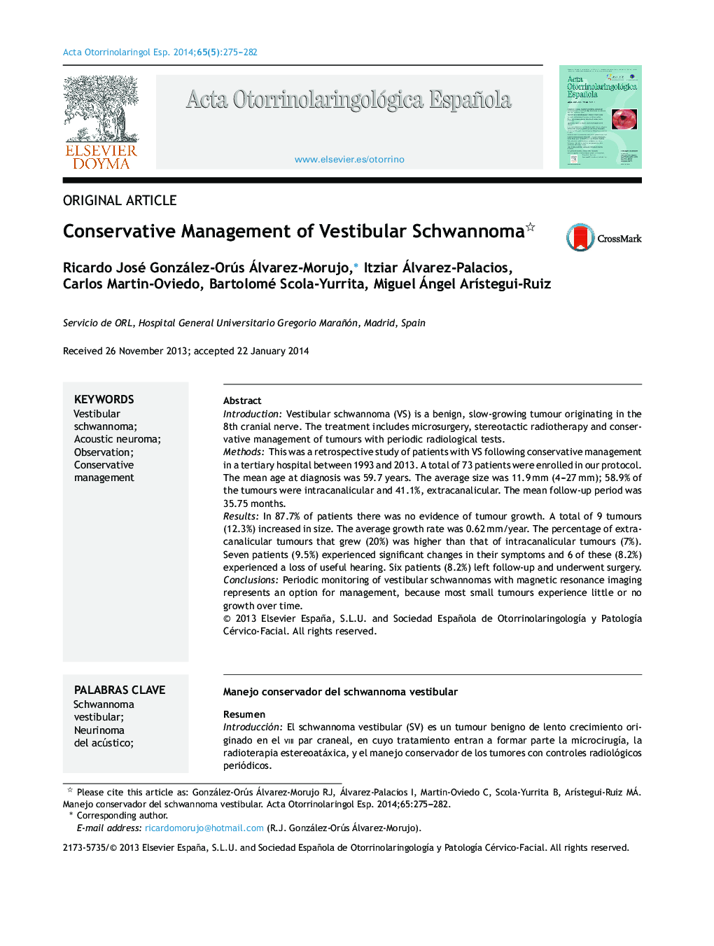 Conservative Management of Vestibular Schwannoma 
