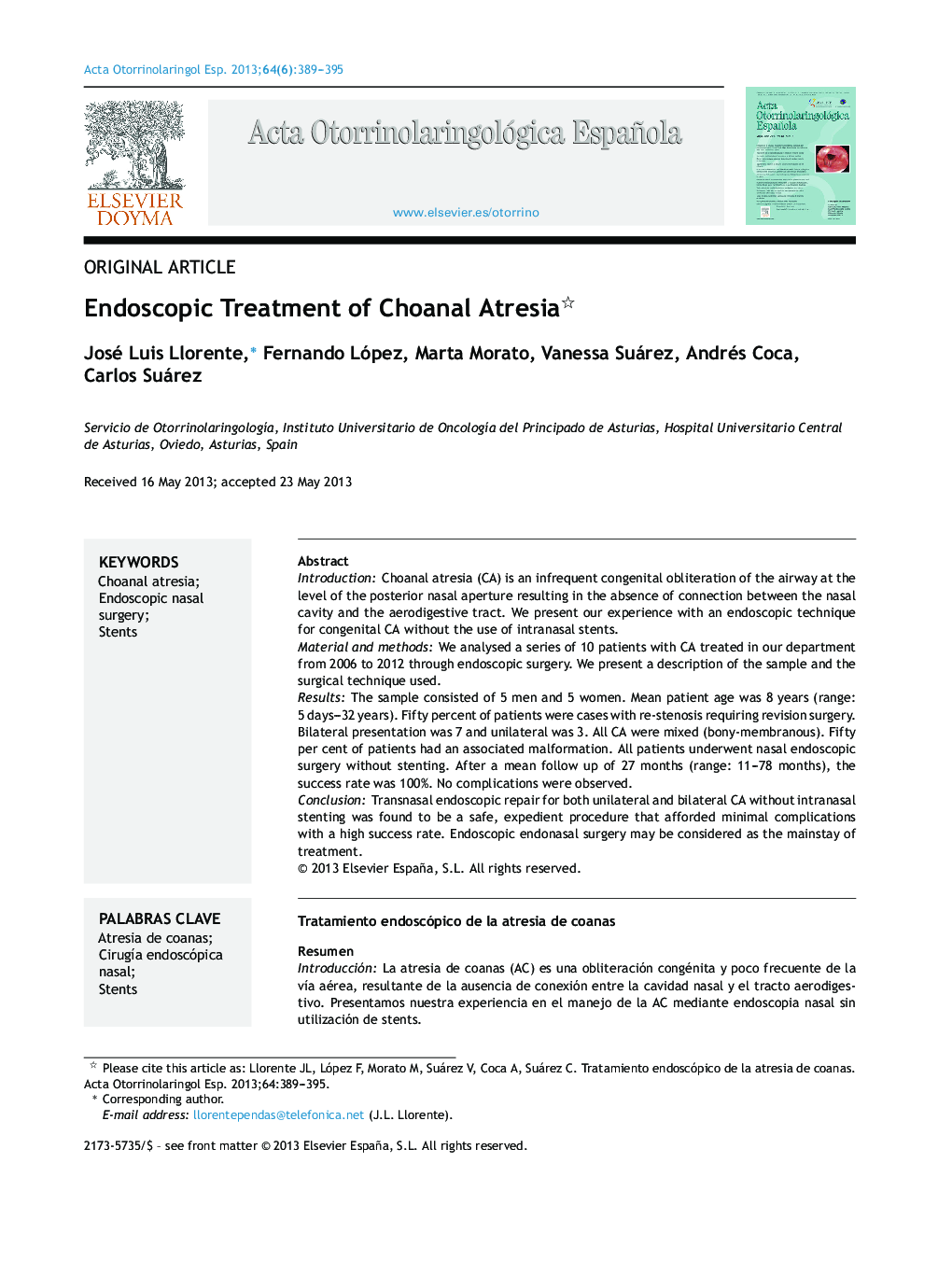 Endoscopic Treatment of Choanal Atresia 